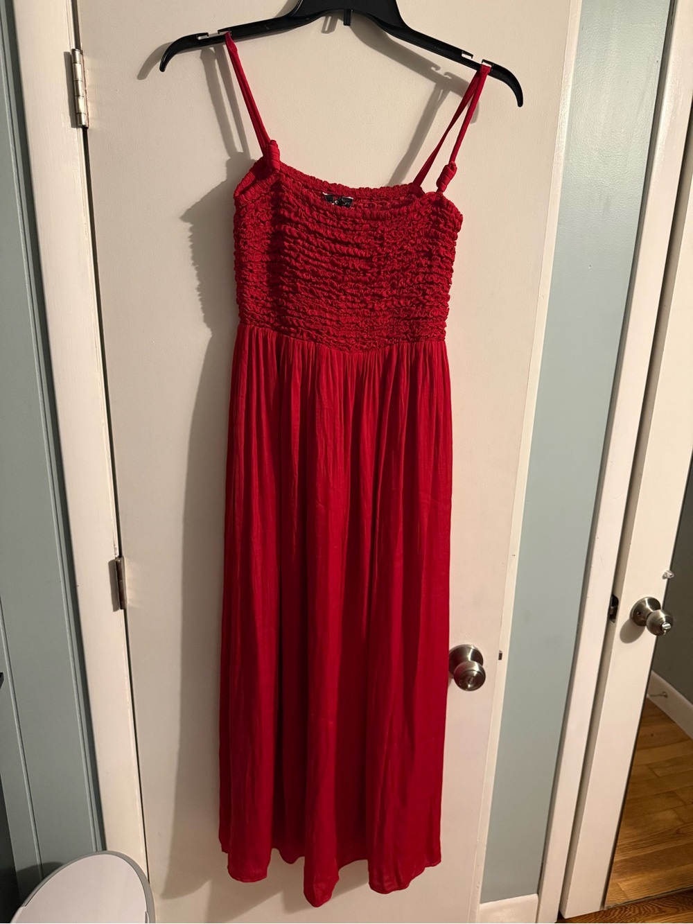 Mossimo Supply Co. Girls Red Smocked Maxi Dress with Spaghetti Straps